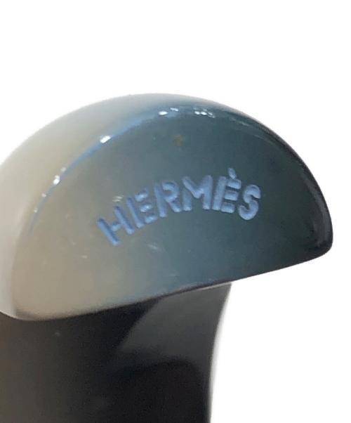 HERMES（エルメス）HERMES (エルメス) フュージョンGM フープピアス/ラッカーウッド ブルー×ベージュの古着・服飾アイテム