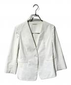 ESTNATIONエストネーション）の古着「コットンオックスノーカラージャケット」｜ホワイト