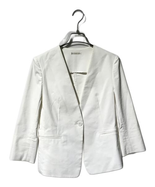 ESTNATION（エストネーション）ESTNATION (エストネーション) コットンオックスノーカラージャケット ホワイト サイズ:36の古着・服飾アイテム