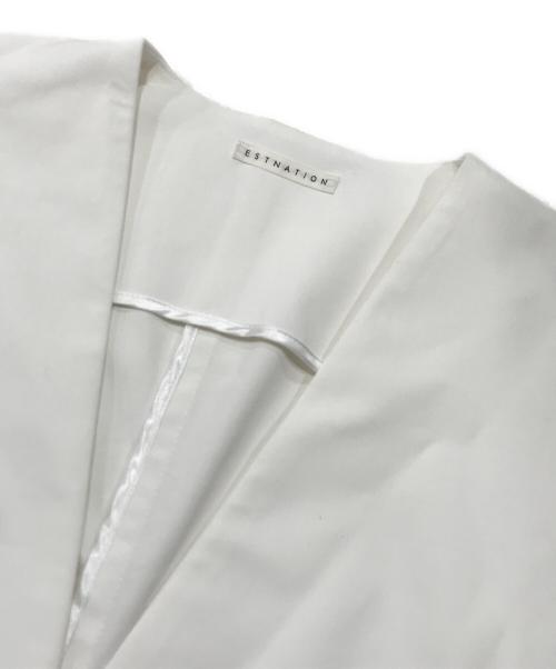 ESTNATION（エストネーション）ESTNATION (エストネーション) コットンオックスノーカラージャケット ホワイト サイズ:36の古着・服飾アイテム