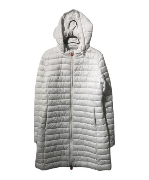 save the duck（セイブ ザ ダック）SAVE THE DUCK (セイブ ザ ダック) BRYANNAフーデッドキルティング中綿コート ホワイト サイズ:Sの古着・服飾アイテム