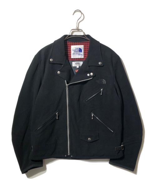 eYe COMME des GARCONS JUNYAWATANABE MAN（アイ コム デ ギャルソン ジュンヤ ワタナベ マン）eYe COMME des GARCONS JUNYAWATANABE MAN THE NORTH FACE (ザ ノース フェイス) フリースダブルライダースジャケット ブラック サイズ:Lの古着・服飾アイテム