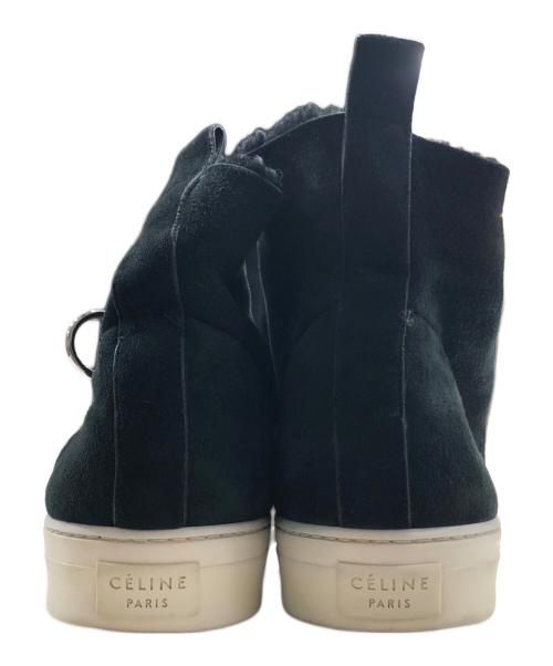 CELINE（セリーヌ）CELINE (セリーヌ) ムートン ハイカット ボアスニーカー ブラック サイズ:40 1/2の古着・服飾アイテム