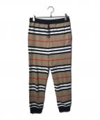 BURBERRY LONDONバーバリーロンドン）の古着「LANFORD ICON JERSEY TROUSERS」｜ホワイト×ブラウン