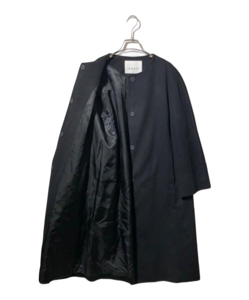 ANAYI（アナイ）ANAYI (アナイ) ノーカラーカシミヤコート ブラック サイズ:36の古着・服飾アイテム