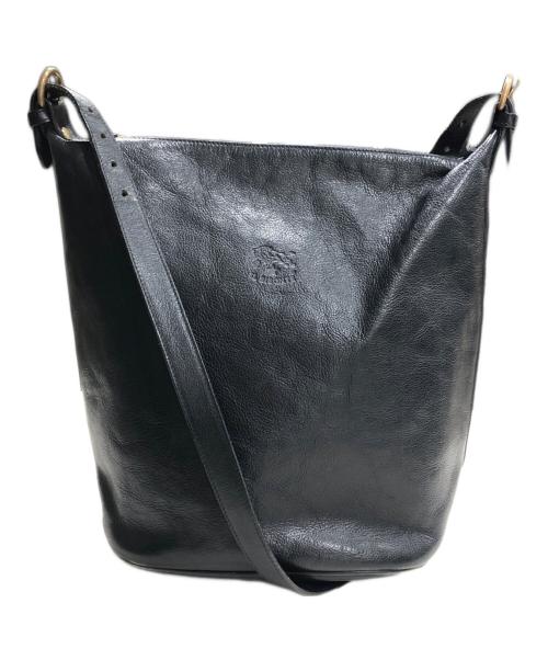 IL BISONTE（イル ビゾンテ）IL BISONTE (イル ビゾンテ) レザーショルダーバッグ ブラックの古着・服飾アイテム