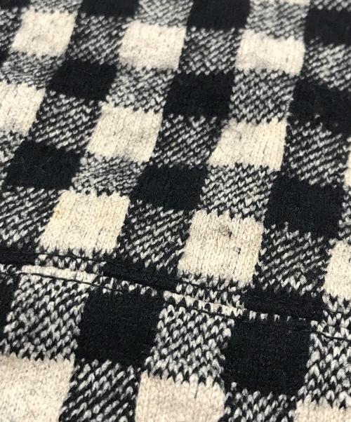 tricot COMME des GARCONS（トリココムデギャルソン）tricot COMME des GARCONS (トリココムデギャルソン) ベロアポケットウール混ダブルチェックジャケット ベージュ×ブラック サイズ:Sの古着・服飾アイテム