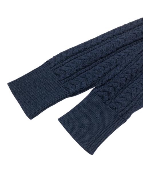 BROOKS BROTHERS（ブルックスブラザーズ）BROOKS BROTHERS (ブルックスブラザーズ) ディタッチャブルカラーコットンケーブルニット ネイビー サイズ:XSの古着・服飾アイテム