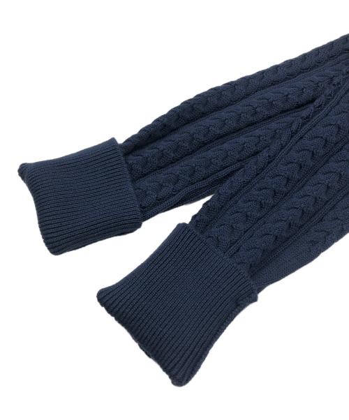 BROOKS BROTHERS（ブルックスブラザーズ）BROOKS BROTHERS (ブルックスブラザーズ) ディタッチャブルカラーコットンケーブルニット ネイビー サイズ:XSの古着・服飾アイテム