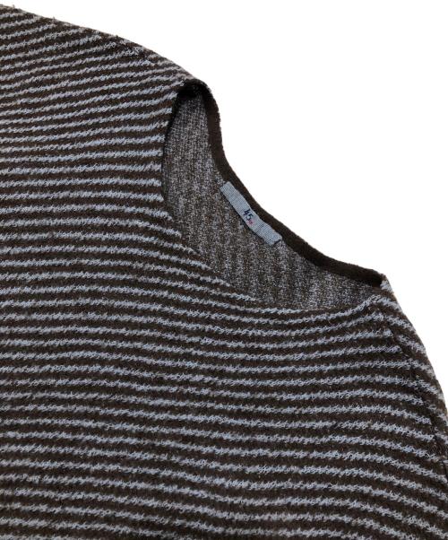 45R（フォーティファイブ・アール）45R (フォーティファイブ・アール) ウールポートネックワンピース グリーン×ブラウンの古着・服飾アイテム