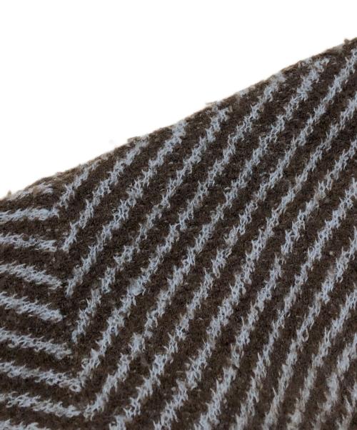 45R（フォーティファイブ・アール）45R (フォーティファイブ・アール) ウールポートネックワンピース グリーン×ブラウンの古着・服飾アイテム