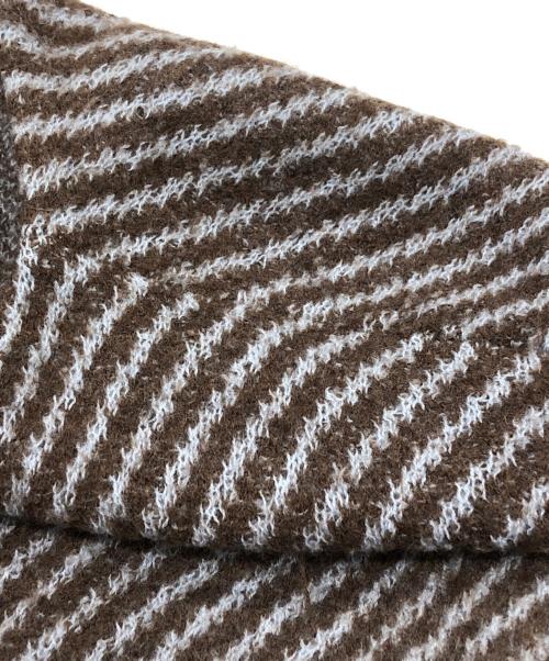 45R（フォーティファイブ・アール）45R (フォーティファイブ・アール) ウールポートネックワンピース グリーン×ブラウンの古着・服飾アイテム