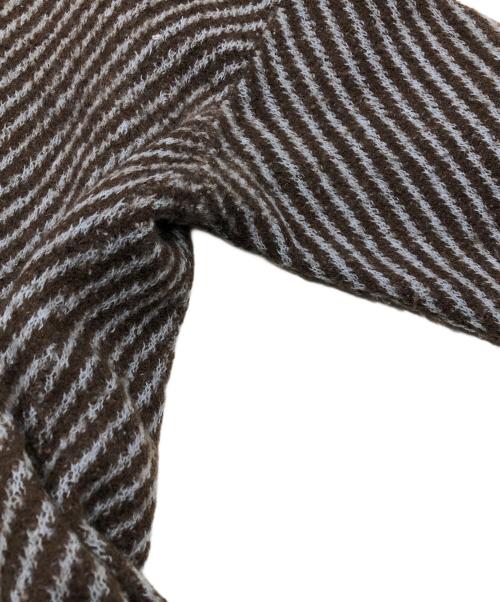 45R（フォーティファイブ・アール）45R (フォーティファイブ・アール) ウールポートネックワンピース グリーン×ブラウンの古着・服飾アイテム