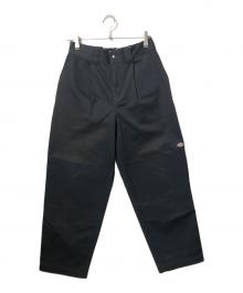 Dickies×Diaspora Skateboards（ディッキーズ×ディアスポラスケートボードズ）の古着「ナイロンパッチダブルニーチノパン」｜ブラック