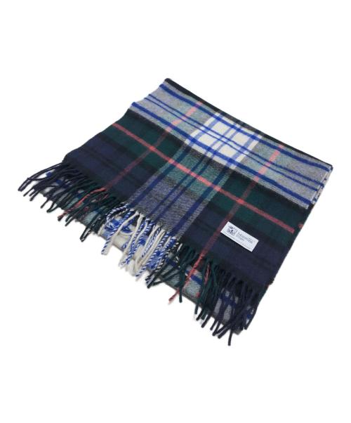 JOHNSTONS OF ELGIN（ジョンストンズオブエルガン）JOHNSTONS OF ELGIN (ジョンストンズオブエルガン) カシミヤチェックストール グリーン×ブルーの古着・服飾アイテム