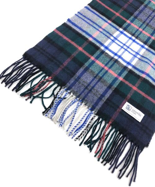 JOHNSTONS OF ELGIN（ジョンストンズオブエルガン）JOHNSTONS OF ELGIN (ジョンストンズオブエルガン) カシミヤチェックストール グリーン×ブルーの古着・服飾アイテム