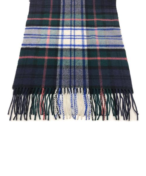 JOHNSTONS OF ELGIN（ジョンストンズオブエルガン）JOHNSTONS OF ELGIN (ジョンストンズオブエルガン) カシミヤチェックストール グリーン×ブルーの古着・服飾アイテム