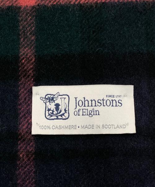 JOHNSTONS OF ELGIN（ジョンストンズオブエルガン）JOHNSTONS OF ELGIN (ジョンストンズオブエルガン) カシミヤチェックストール グリーン×ブルーの古着・服飾アイテム