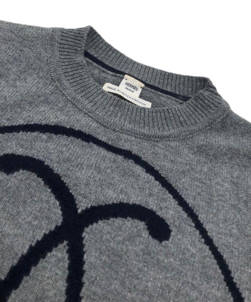 HERMES（エルメス）HERMES (エルメス) カシミヤHリフトニット グレー サイズ:34の古着・服飾アイテム
