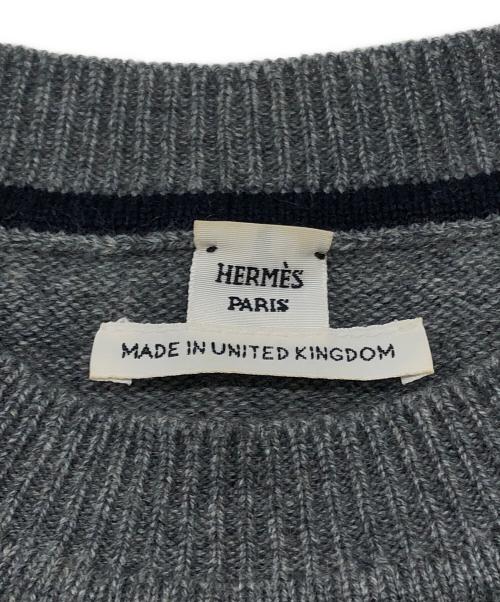 HERMES（エルメス）HERMES (エルメス) カシミヤHリフトニット グレー サイズ:34の古着・服飾アイテム