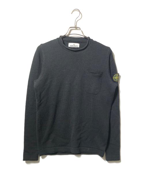 STONE ISLAND（ストーンアイランド）STONE ISLAND (ストーンアイランド) ポケットロングスリーブニット ブラック サイズ:Sの古着・服飾アイテム