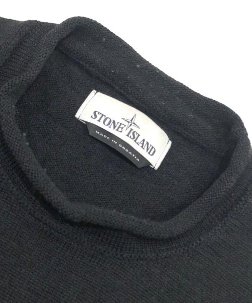 STONE ISLAND（ストーンアイランド）STONE ISLAND (ストーンアイランド) ポケットロングスリーブニット ブラック サイズ:Sの古着・服飾アイテム
