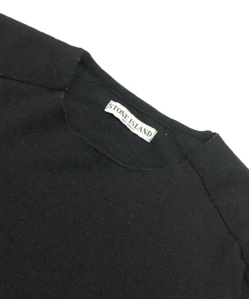 STONE ISLAND（ストーンアイランド）STONE ISLAND (ストーンアイランド) ウールサイドラインニット ブラック サイズ:Mの古着・服飾アイテム