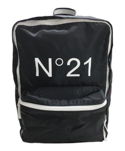 N°21（ヌメロヴェントゥーノ）N°21 (ヌメロヴェントゥーノ) ロゴバックパック ブラックの古着・服飾アイテム