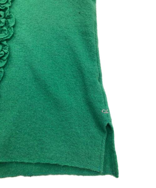 45rpm（45アールピーエム）45rpm (45アールピーエム) ウール縮絨フリルニット グリーン サイズ:3の古着・服飾アイテム