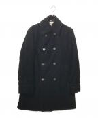 BURBERRY BLACK LABELバーバリーブラックレーベル）の古着「裏ノヴァチェックベロアダブルコート」｜ブラック