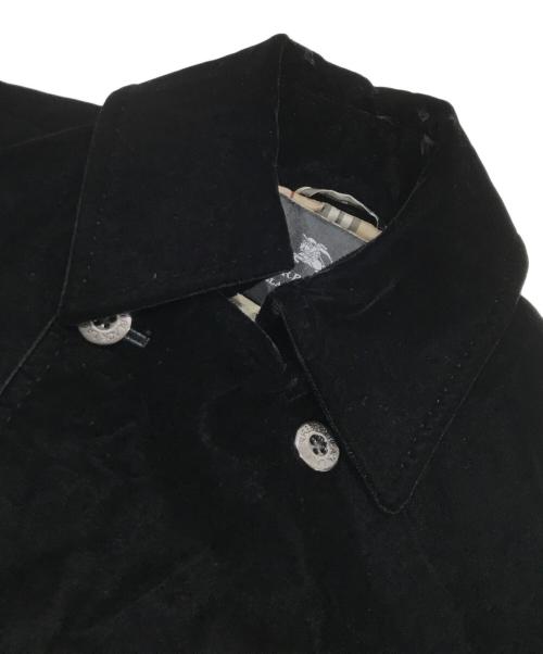 BURBERRY BLACK LABEL（バーバリーブラックレーベル）BURBERRY BLACK LABEL (バーバリーブラックレーベル) 裏ノヴァチェックベロアダブルコート ブラック サイズ:Mの古着・服飾アイテム