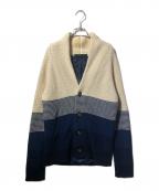 ETROエトロ）の古着「ショールカラーカーディガン」｜ベージュ×ネイビー