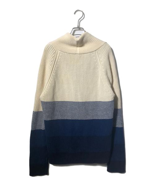 ETRO（エトロ）ETRO (エトロ) ショールカラーカーディガン ベージュ×ネイビー サイズ:Mの古着・服飾アイテム