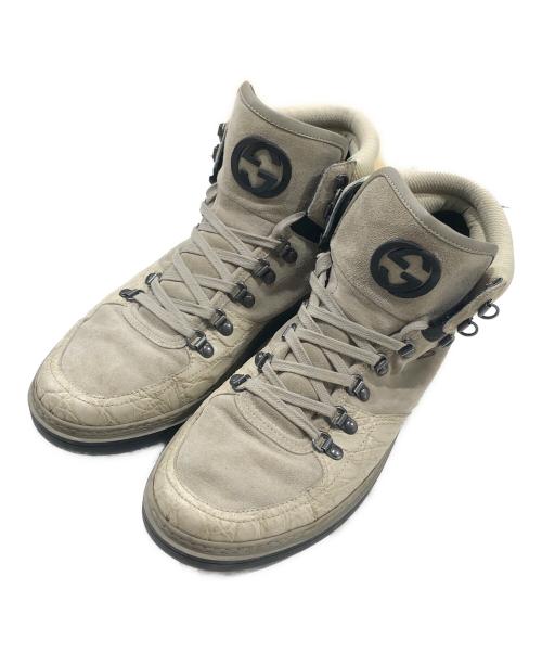 GUCCI（グッチ）GUCCI (グッチ) スウェードハイカットスニーカー ベージュ サイズ:9の古着・服飾アイテム