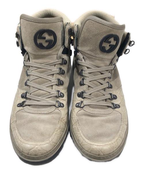GUCCI（グッチ）GUCCI (グッチ) スウェードハイカットスニーカー ベージュ サイズ:9の古着・服飾アイテム