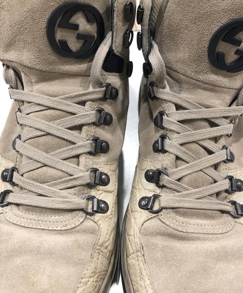 GUCCI（グッチ）GUCCI (グッチ) スウェードハイカットスニーカー ベージュ サイズ:9の古着・服飾アイテム