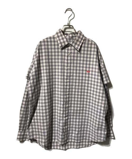 DIESEL（ディーゼル）DIESEL (ディーゼル) 長袖シャツ/チェックシャツ ホワイト×グレー サイズ:Ｓの古着・服飾アイテム
