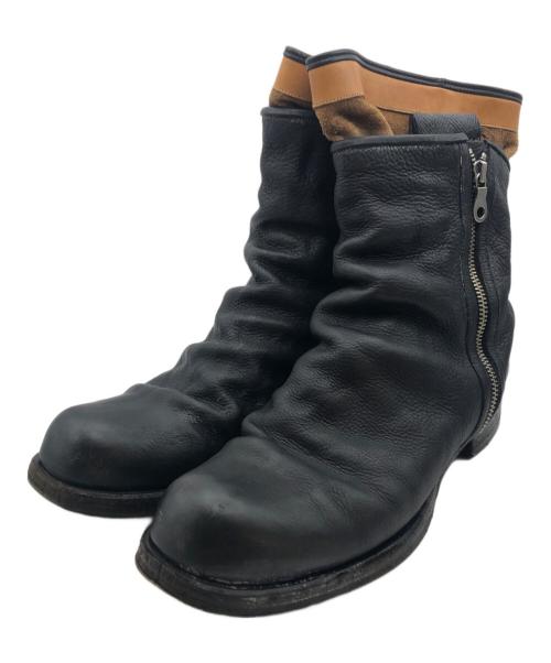 MIHARA YASUHIRO（ミハラヤスヒロ）MIHARA YASUHIRO (ミハラヤスヒロ) サイドジップ レイヤードブーツ ブラック サイズ:27の古着・服飾アイテム