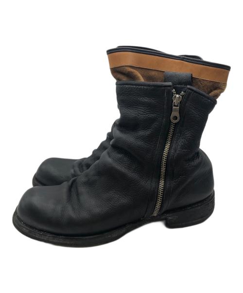 MIHARA YASUHIRO（ミハラヤスヒロ）MIHARA YASUHIRO (ミハラヤスヒロ) サイドジップ レイヤードブーツ ブラック サイズ:27の古着・服飾アイテム