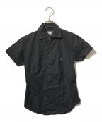 Vivienne Westwood manヴィヴィアン ウェストウッド マン）の古着「オーブ刺繍ハイネックシャツ/半袖シャツ」｜ブラック