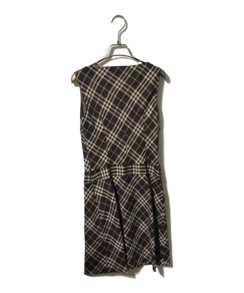 BURBERRY BLUE LABEL（バーバリー ブルー レーベル）BURBERRY BLUE LABEL (バーバリー ブルー レーベル) ノースリーブチェックワンピース/ミドル丈ワンピース ブラウン サイズ:38の古着・服飾アイテム
