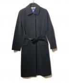 BURBERRY BLUE LABELバーバリーロンドンブルーレーベル）の古着「アンゴラ混コート」｜ブラック