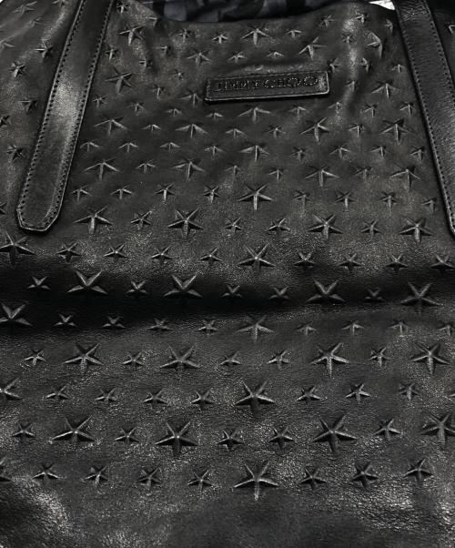 JIMMY CHOO（ジミーチュウ）JIMMY CHOO (ジミーチュウ) ピムリコエンボストートバッグ ブラック×シルバーの古着・服飾アイテム