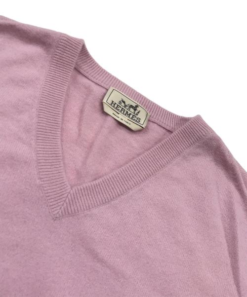 HERMES（エルメス）HERMES (エルメス) カシミヤニット ピンク サイズ:XLの古着・服飾アイテム
