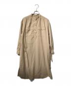 A.P.C.アーペーセー）の古着「タックギャザーシャツワンピース/長袖ワンピース」｜ベージュ