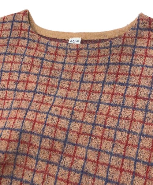 45R（フォーティファイブ・アール）45R (フォーティファイブ・アール) フロートチェックミックスDRESS ブラウン サイズ:FREEの古着・服飾アイテム