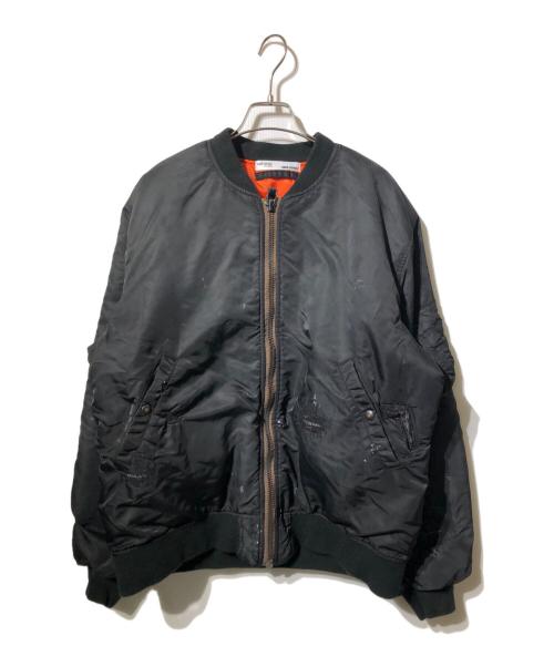 HOUSTON（ヒューストン）HOUSTON (ヒューストン) rebear by johnbull (リベアバイジョンブル) MA-1 FLIGHT JACKE/フライトジャケット ブラック サイズ:XXLの古着・服飾アイテム