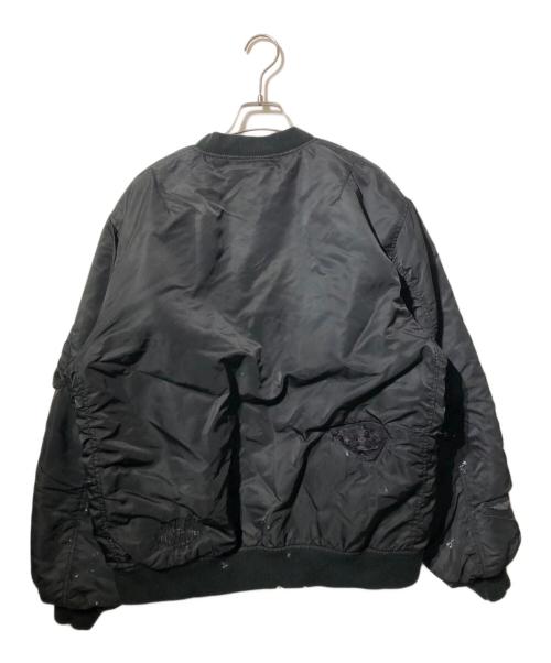 HOUSTON（ヒューストン）HOUSTON (ヒューストン) rebear by johnbull (リベアバイジョンブル) MA-1 FLIGHT JACKE/フライトジャケット ブラック サイズ:XXLの古着・服飾アイテム