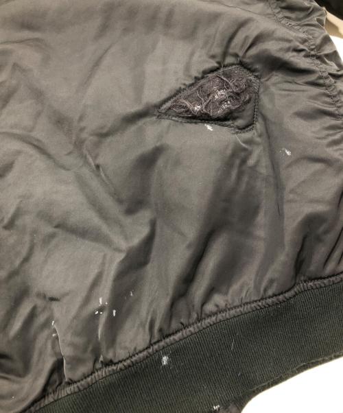 HOUSTON（ヒューストン）HOUSTON (ヒューストン) rebear by johnbull (リベアバイジョンブル) MA-1 FLIGHT JACKE/フライトジャケット ブラック サイズ:XXLの古着・服飾アイテム