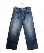 J.S HOMESTEADジャーナルスタンダード ホームステッド）の古着「エイジングデニム ワイド5ポケ ペイント」｜インディゴ
